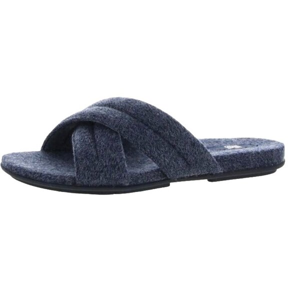 NEW Fitflop Gracie E01 Merino Wool‎ Cross Slides Midnight Navy, Size 5 - Picture 2 of 14